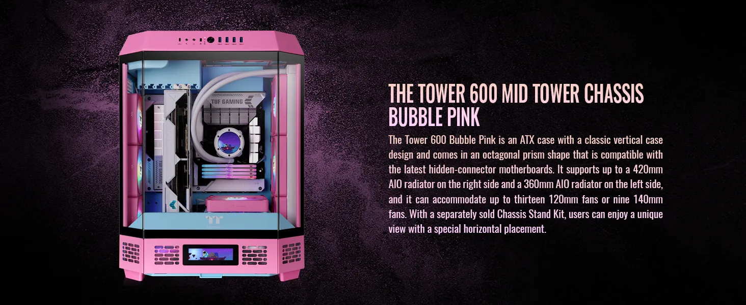 Thermaltake Tower 600 Bubble Pink Mid Tower Cabinet overview 2