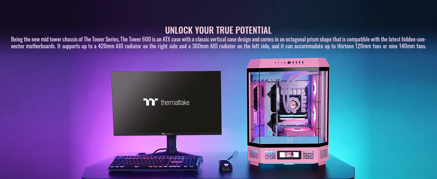 Thermaltake Tower 600 Bubble Pink Mid Tower Cabinet overview 3