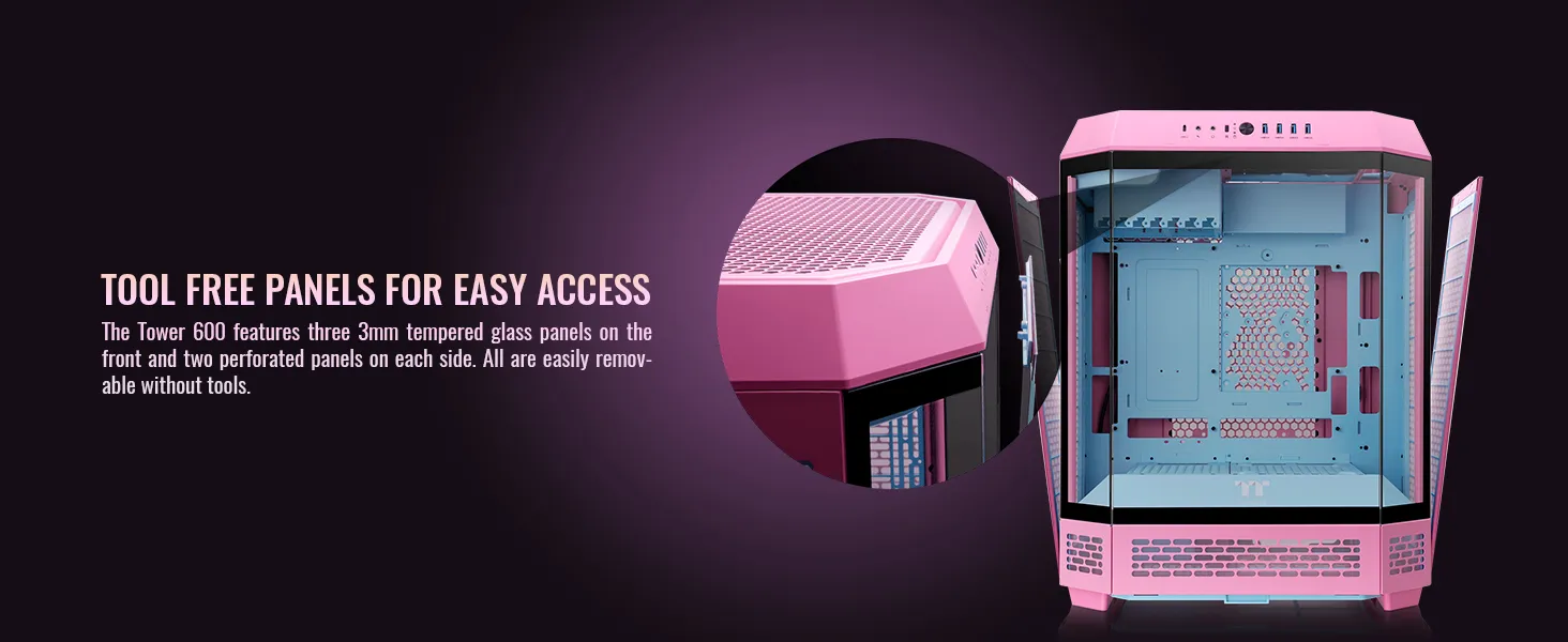 Thermaltake Tower 600 Bubble Pink Mid Tower Cabinet overview 7