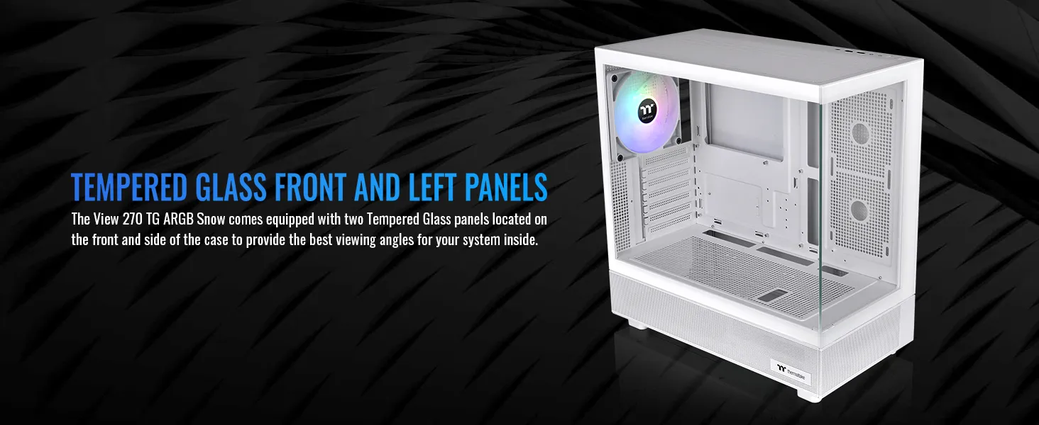 Thermaltake View 270 TG ARGB Snow Mid Tower Cabinet overview 3