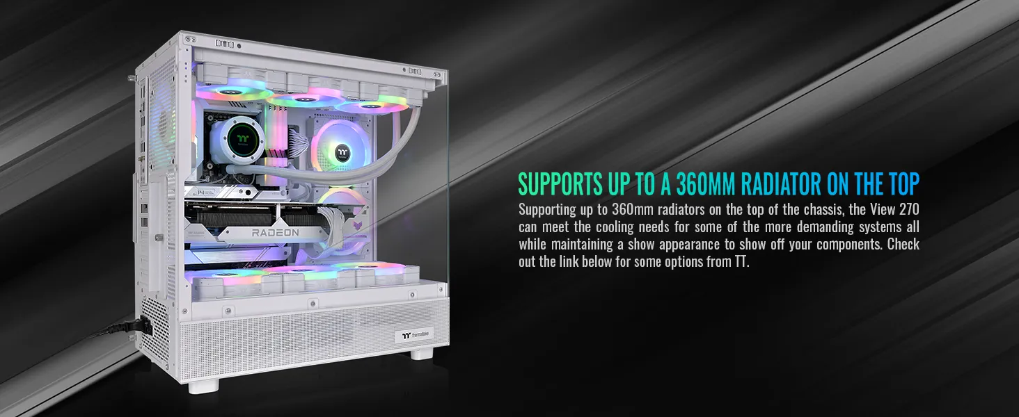 Thermaltake View 270 TG ARGB Snow Mid Tower Cabinet overview 4