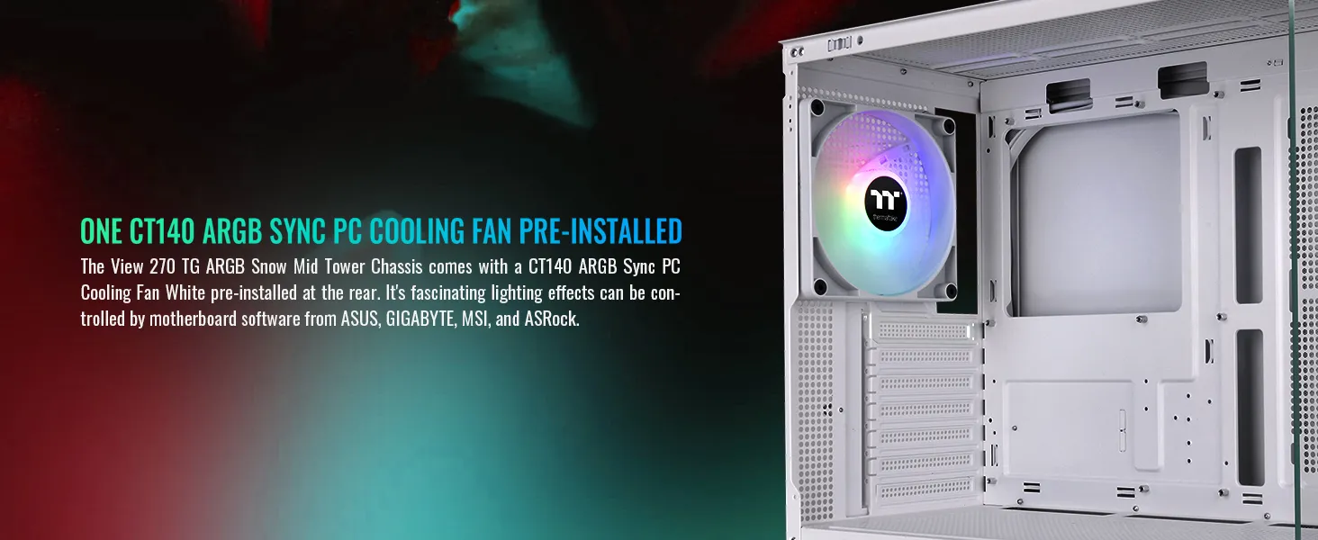 Thermaltake View 270 TG ARGB Snow Mid Tower Cabinet overview 5