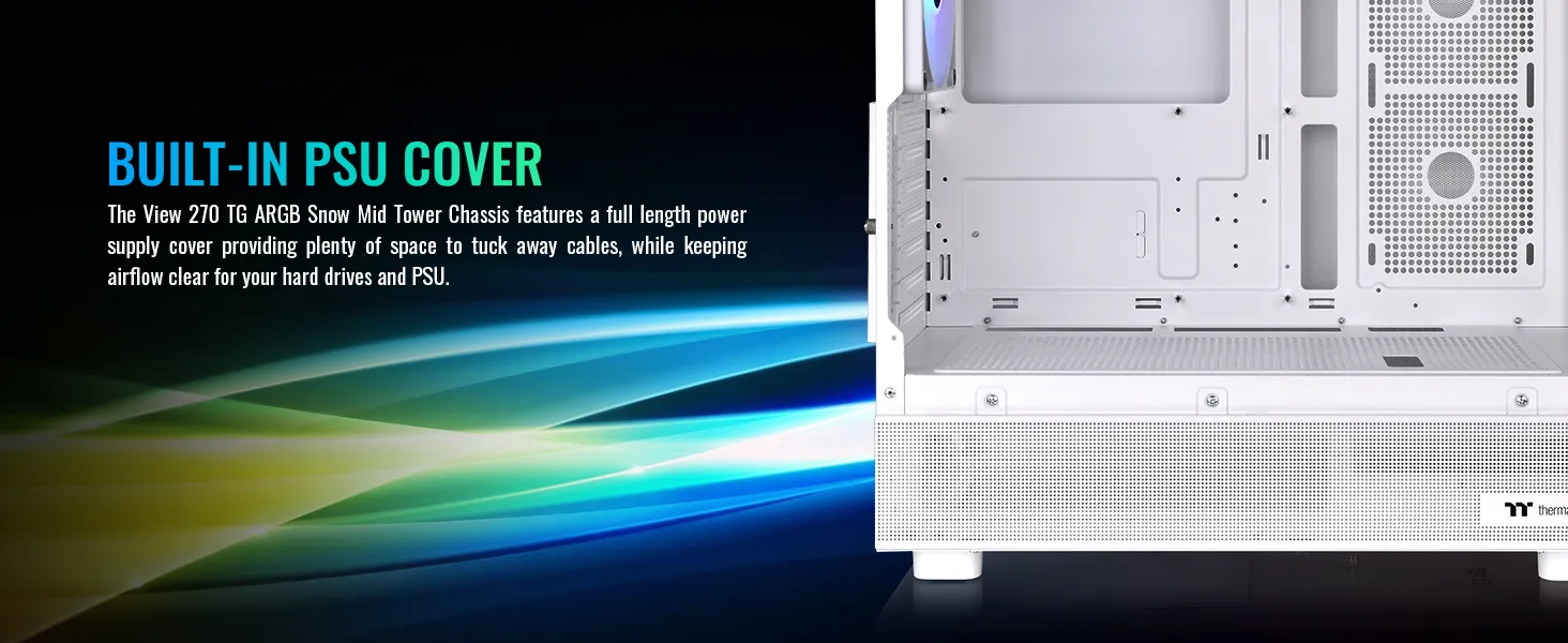 Thermaltake View 270 TG ARGB Snow Mid Tower Cabinet overview 7