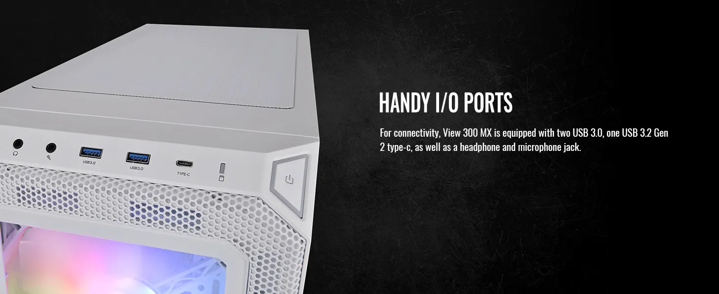 Thermaltake View 300 MX Snow ARGB (E-ATX) Mid Tower Cabinet (White) overview 10