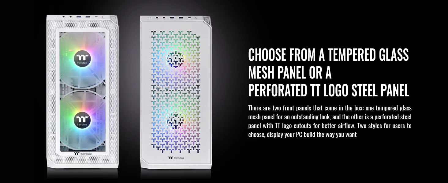 Thermaltake View 300 MX Snow ARGB (E-ATX) Mid Tower Cabinet (White) overview 3