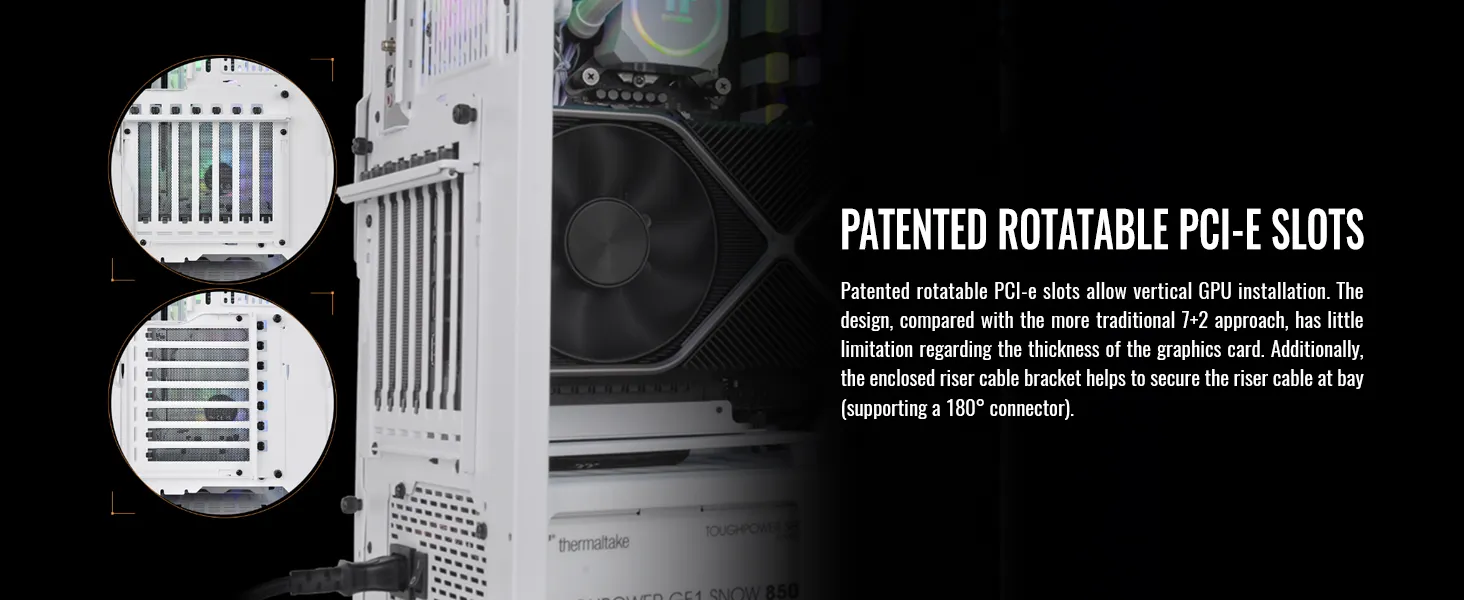 Thermaltake View 300 MX Snow ARGB (E-ATX) Mid Tower Cabinet (White) overview 6