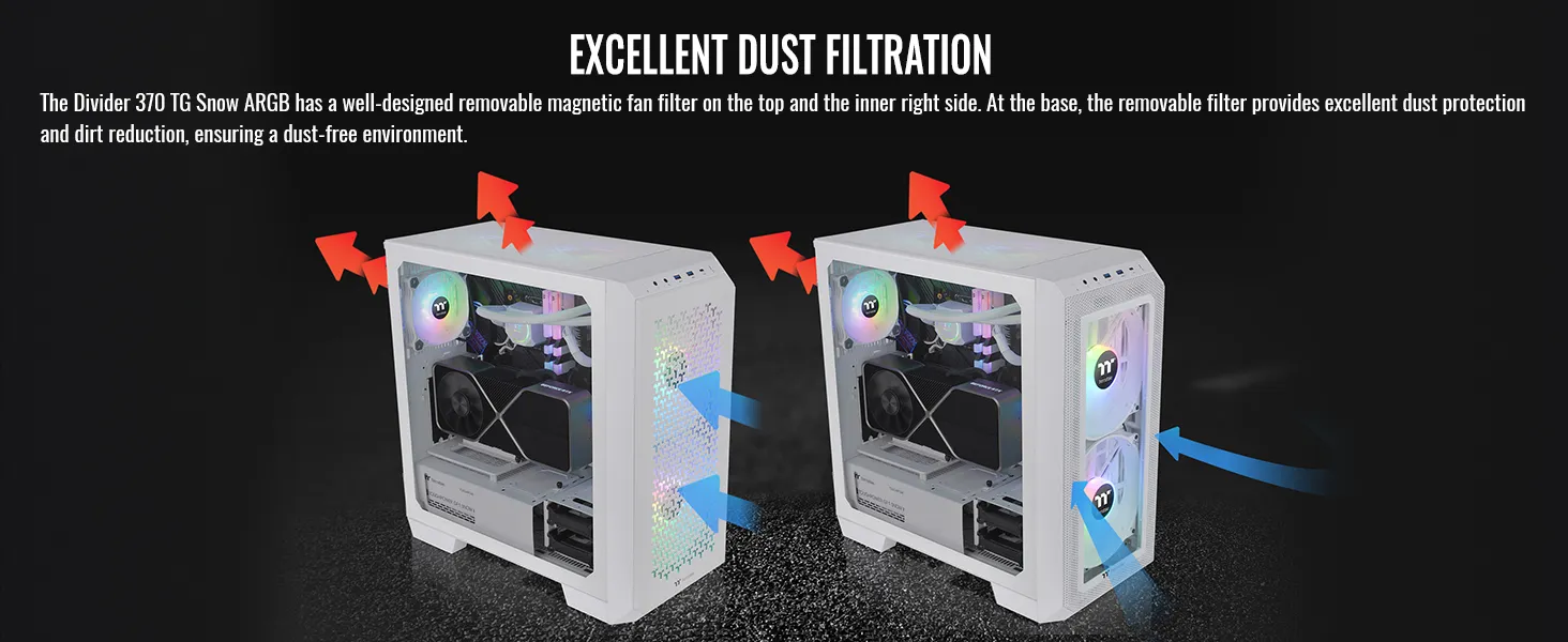 Thermaltake View 300 MX Snow ARGB (E-ATX) Mid Tower Cabinet (White) overview 8