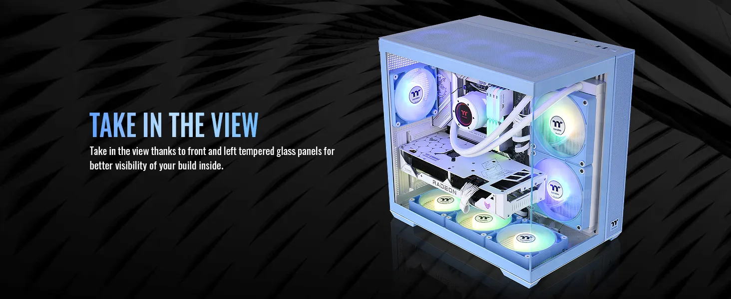 Thermaltake View 380 TG ARGB (ATX) Mid Tower Cabinet (Hydrangea Blue) overview 3