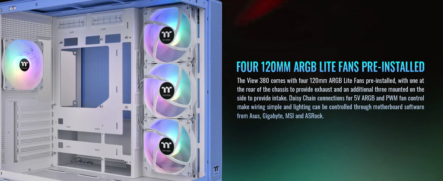 Thermaltake View 380 TG ARGB (ATX) Mid Tower Cabinet (Hydrangea Blue) overview 6