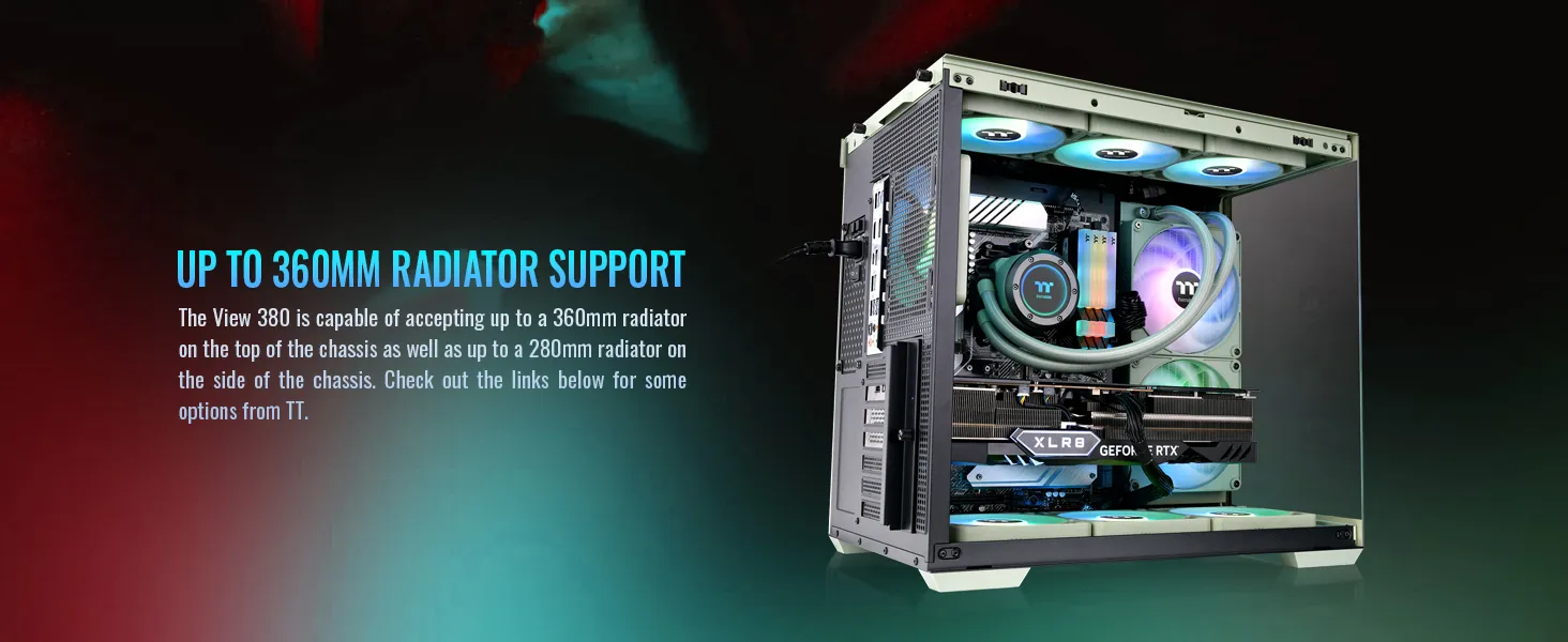 Thermaltake View 380 TG ARGB Matcha Green Mid Tower Cabinet overview 5