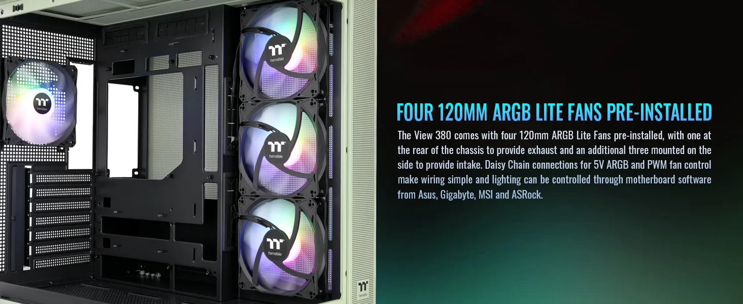 Thermaltake View 380 TG ARGB Matcha Green Mid Tower Cabinet overview 6