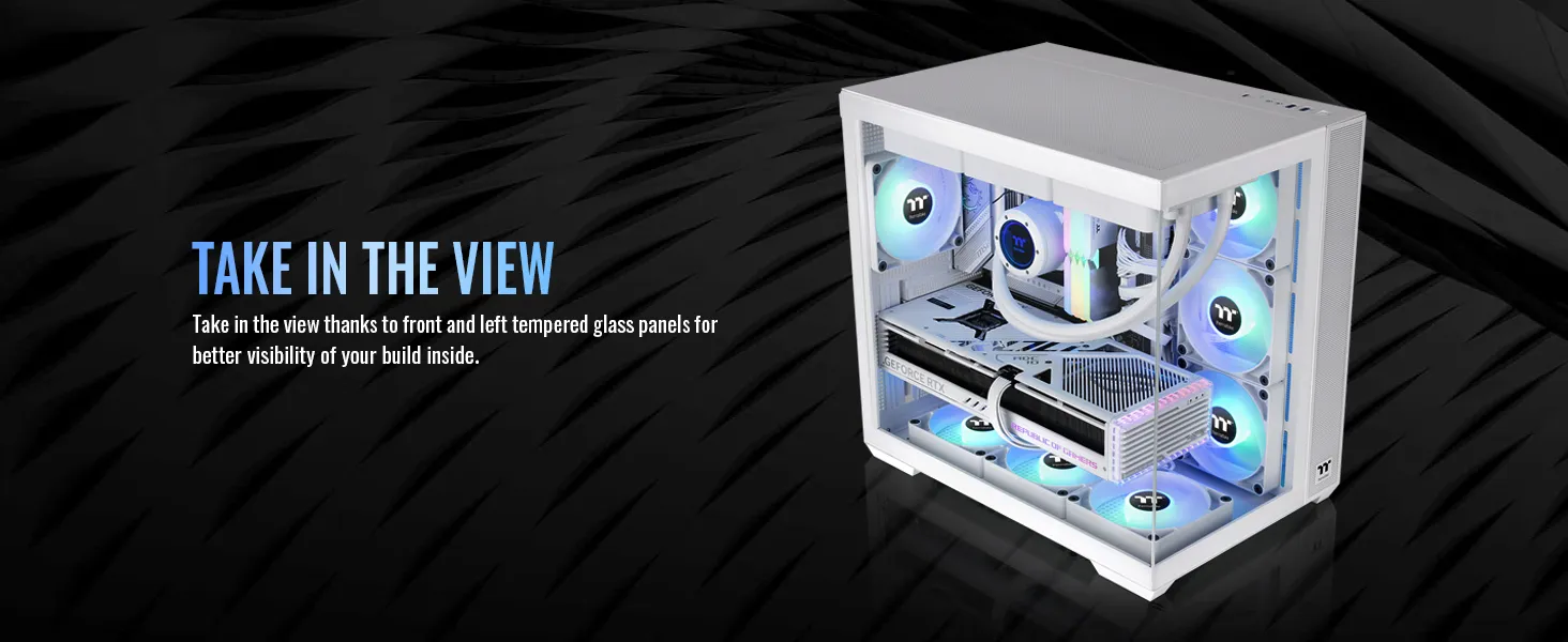 Thermaltake View 380 TG ARGB Snow (ATX) Mid Tower Cabinet (White) overview 4