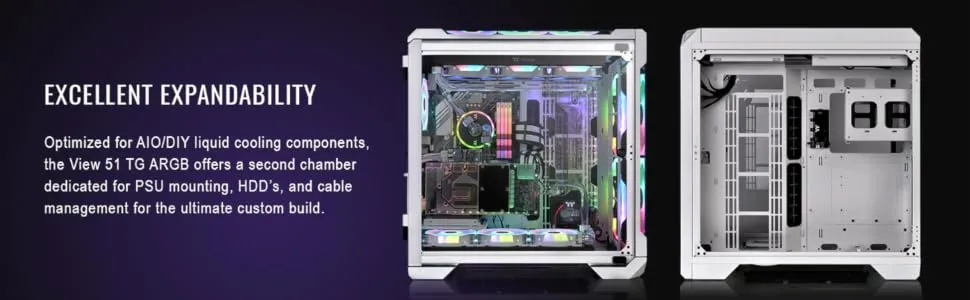 Thermaltake View 51 Snow ARGB Edition Cabinet (White) overview 3