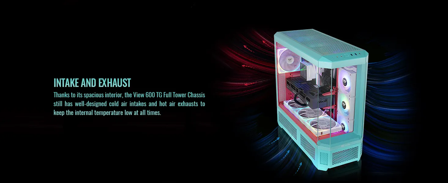 Thermaltake View 600 TG E-ATX Full Tower Case - (Mint Strawberry) overview 7