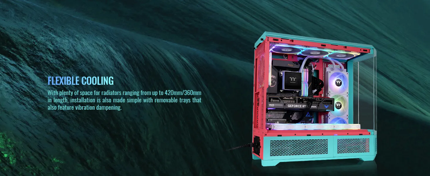 Thermaltake View 600 TG E-ATX Full Tower Case - (Mint Strawberry) overview 8