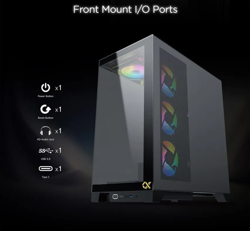 Xigmatek Endorphin Ultra ARGB (E-ATX) Mid Tower Cabinet (Black) overview 8