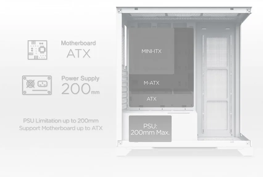 Xigmatek Endorphin Ultra Arctic ARGB (E-ATX) Mid Tower Cabinet (White) overview 15