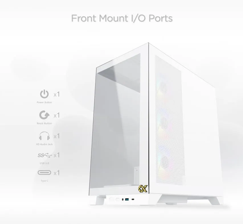 Xigmatek Endorphin Ultra Arctic ARGB (E-ATX) Mid Tower Cabinet (White) overview 8