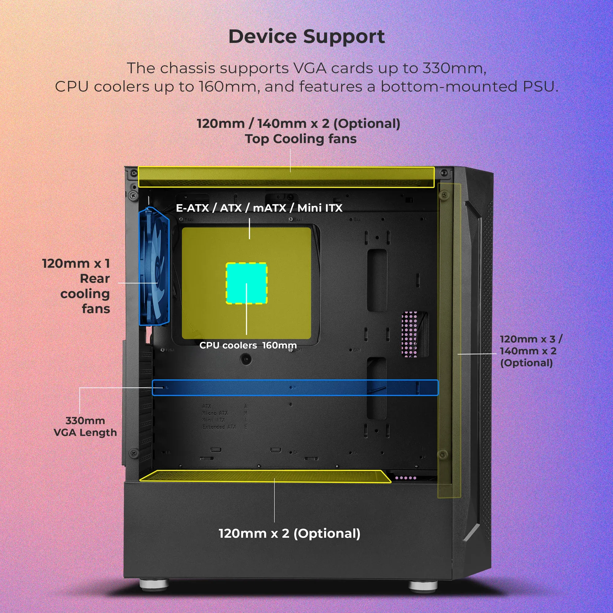 ZEBRONICS Apex Pro Premium Gaming Cabinet overview 2