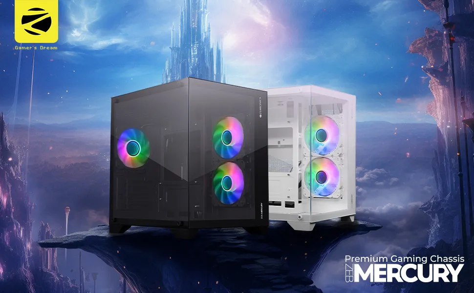 ZEBRONICS MERCURY Premium Gaming Cabinet - White overview 1