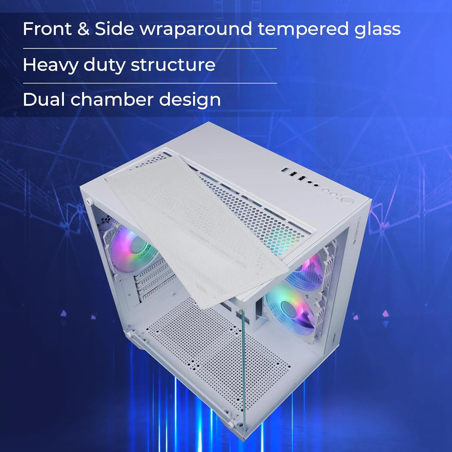 ZEBRONICS MERCURY Premium Gaming Cabinet - White overview 5