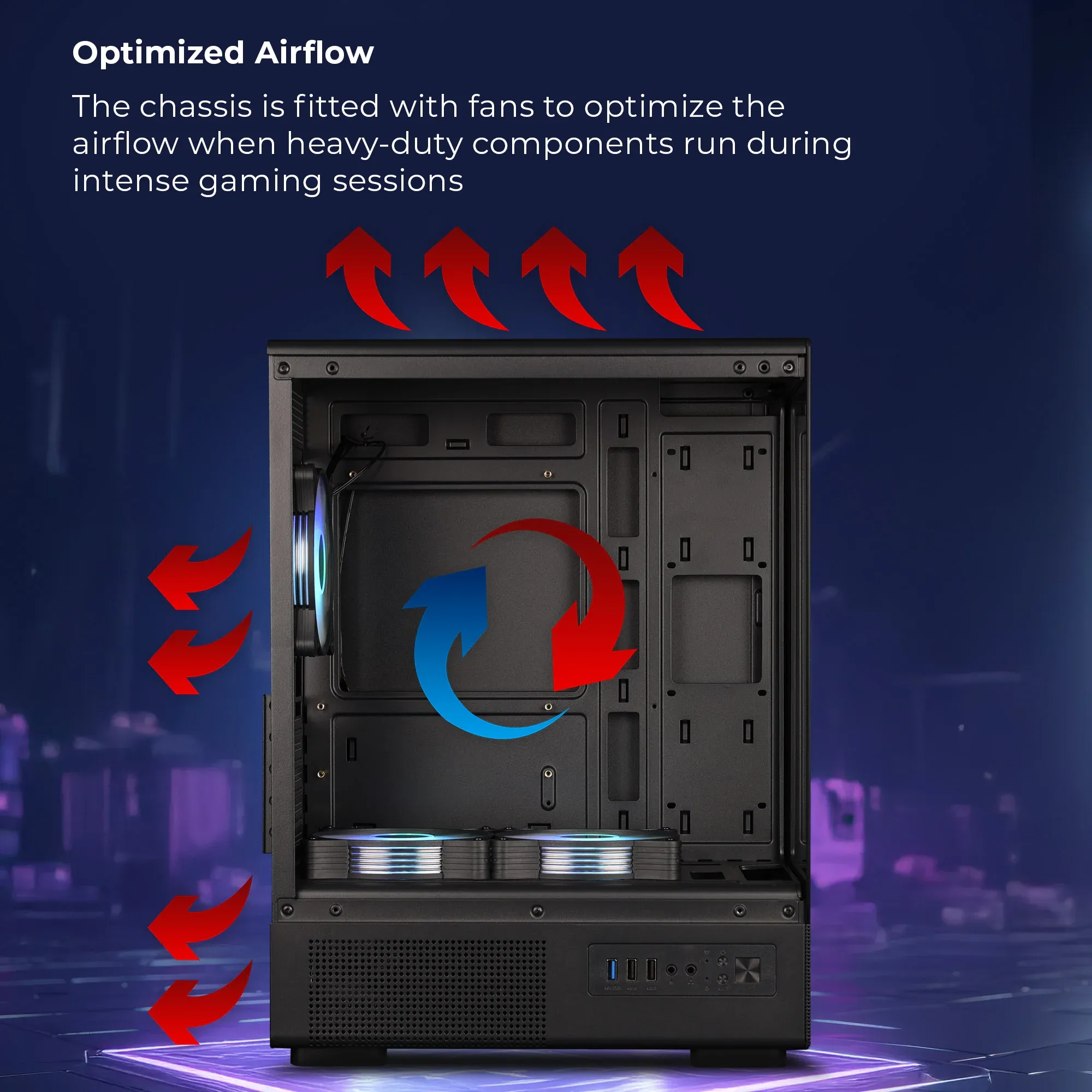ZEBRONICS Maximus Gaming Mid Tower Cabinet (Black) overview 6