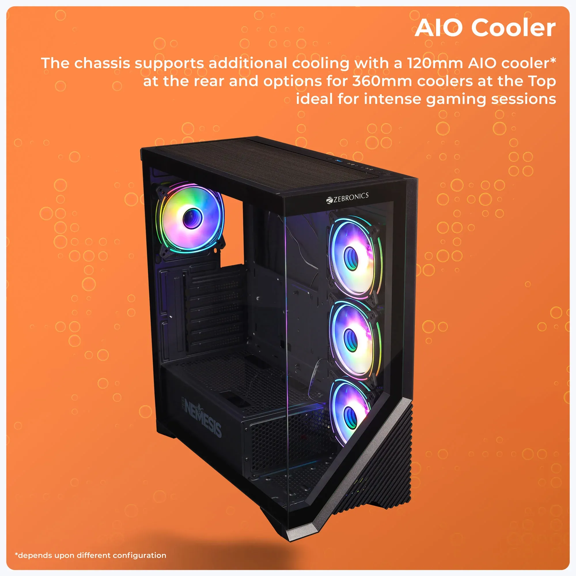 ZEBRONICS Nemesis Premium Gaming Cabinet - Black overview 2