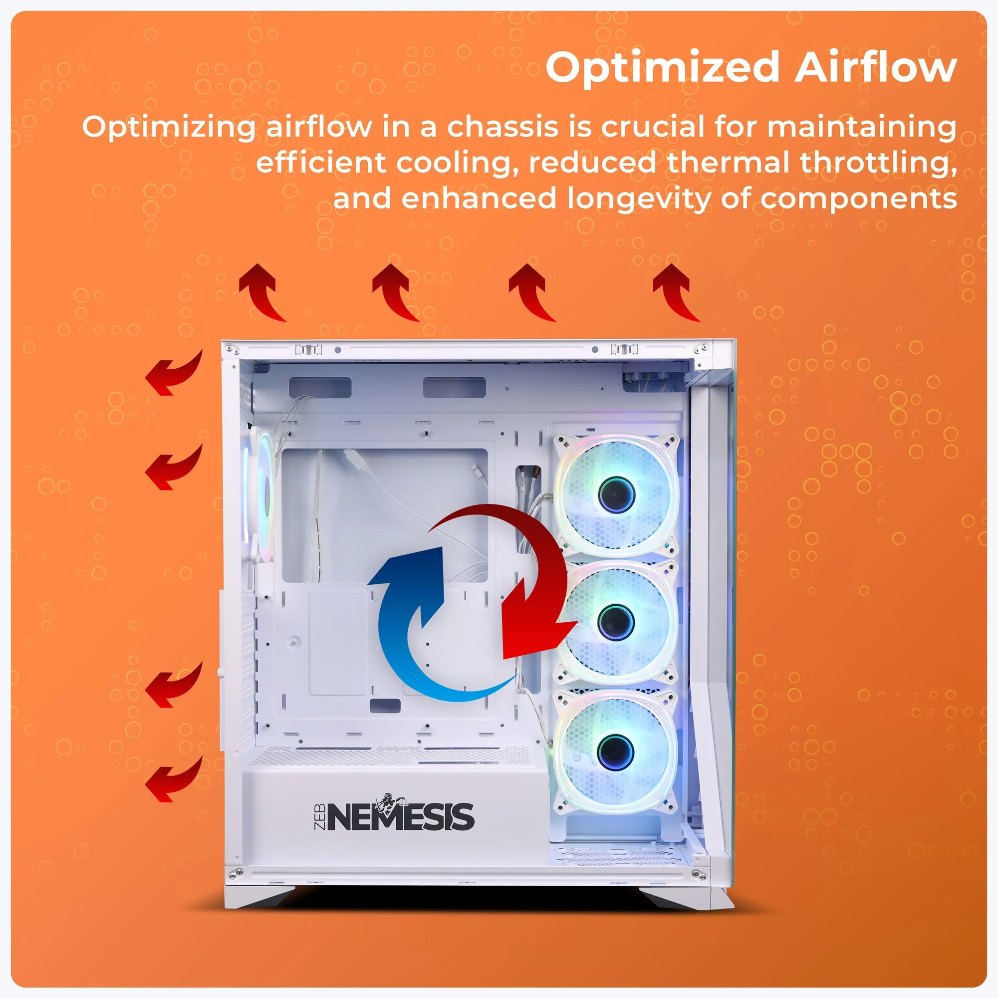 ZEBRONICS Nemesis Premium Gaming Cabinet - White overview 3