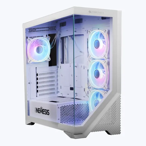 ZEBRONICS Nemesis Premium Gaming Cabinet - White