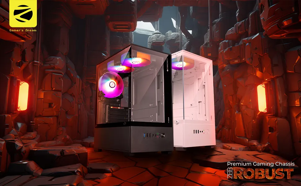 ZEBRONICS ROBUST Premium Gaming Cabinet - White overview 1