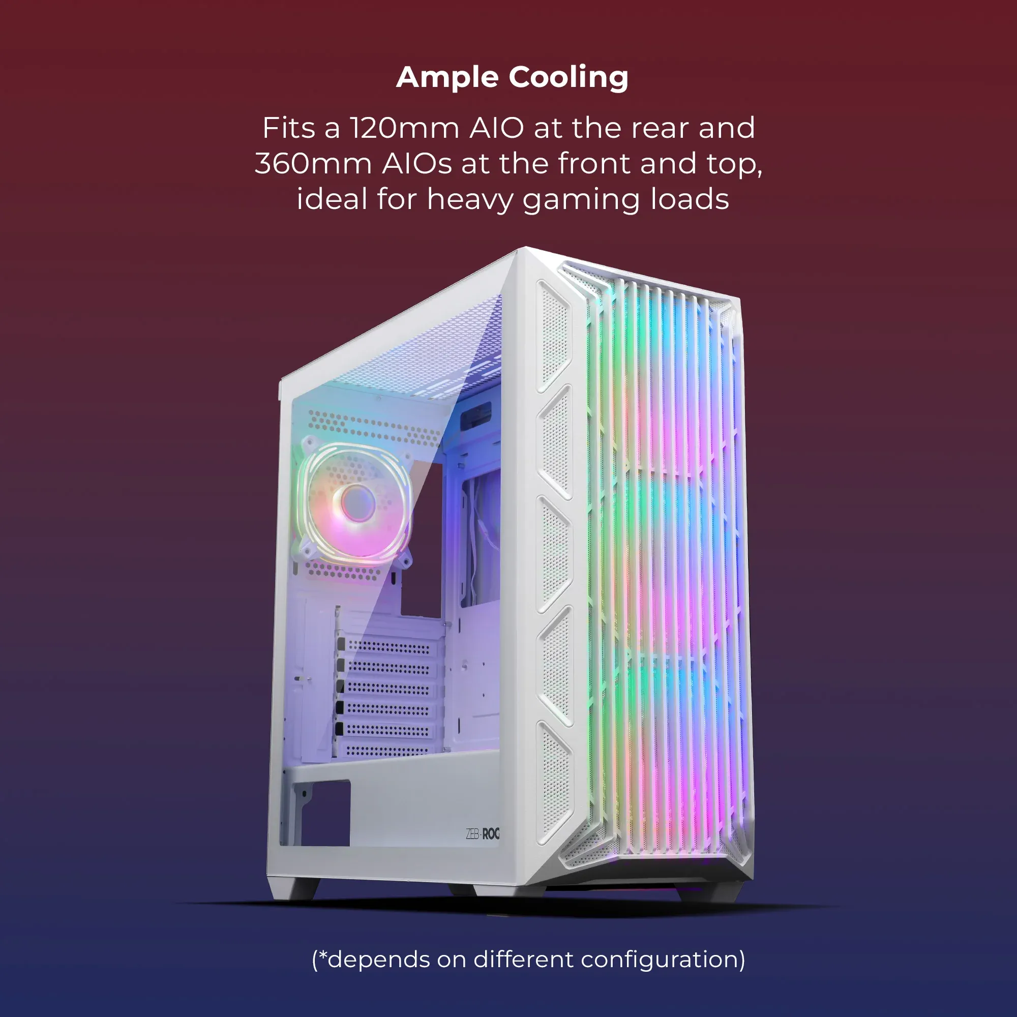 ZEBRONICS Rogue Mid Tower Cabinet (White) overview 6