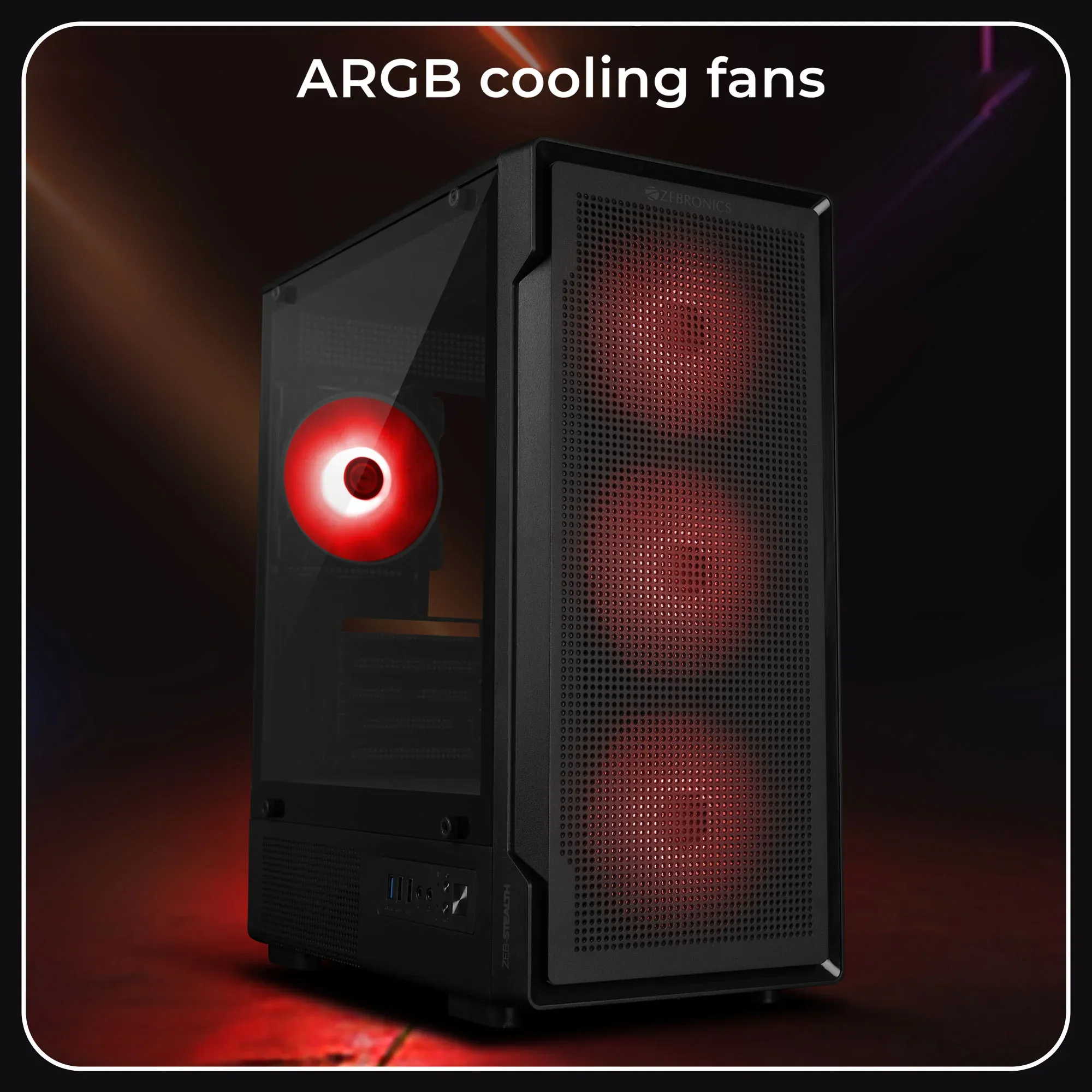 ZEBRONICS Stealth ARGB MATX Mini Tower Cabinet ( Black ) overview 3
