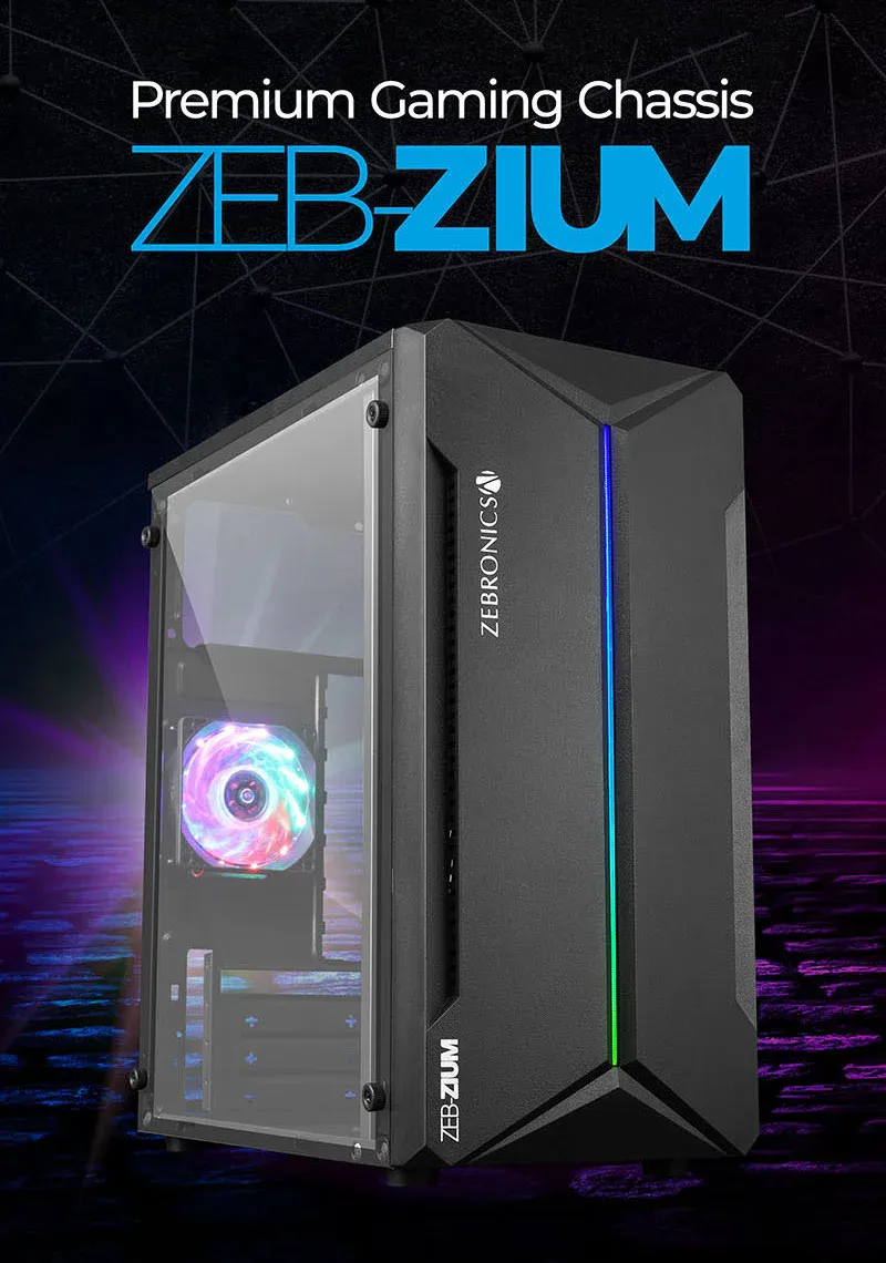 ZEBRONICS ZIUM Mid-Tower Gaming Cabinet overview 1