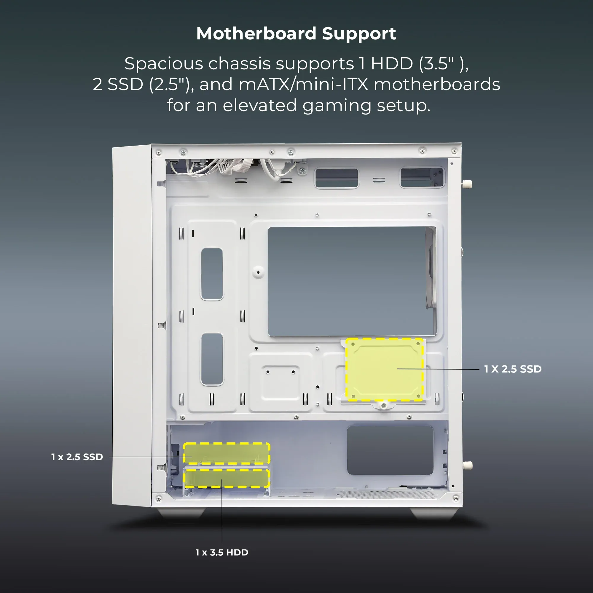 ZEBRONICS Zeb Aegis mATX Cabinet (White) overview 2