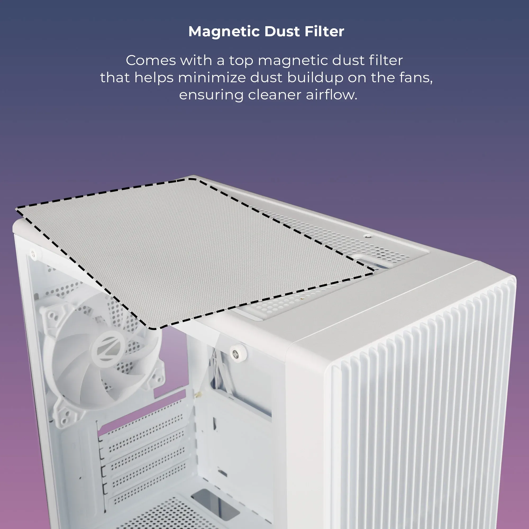 ZEBRONICS Zeb Grid mATX Cabinet (White) overview 6