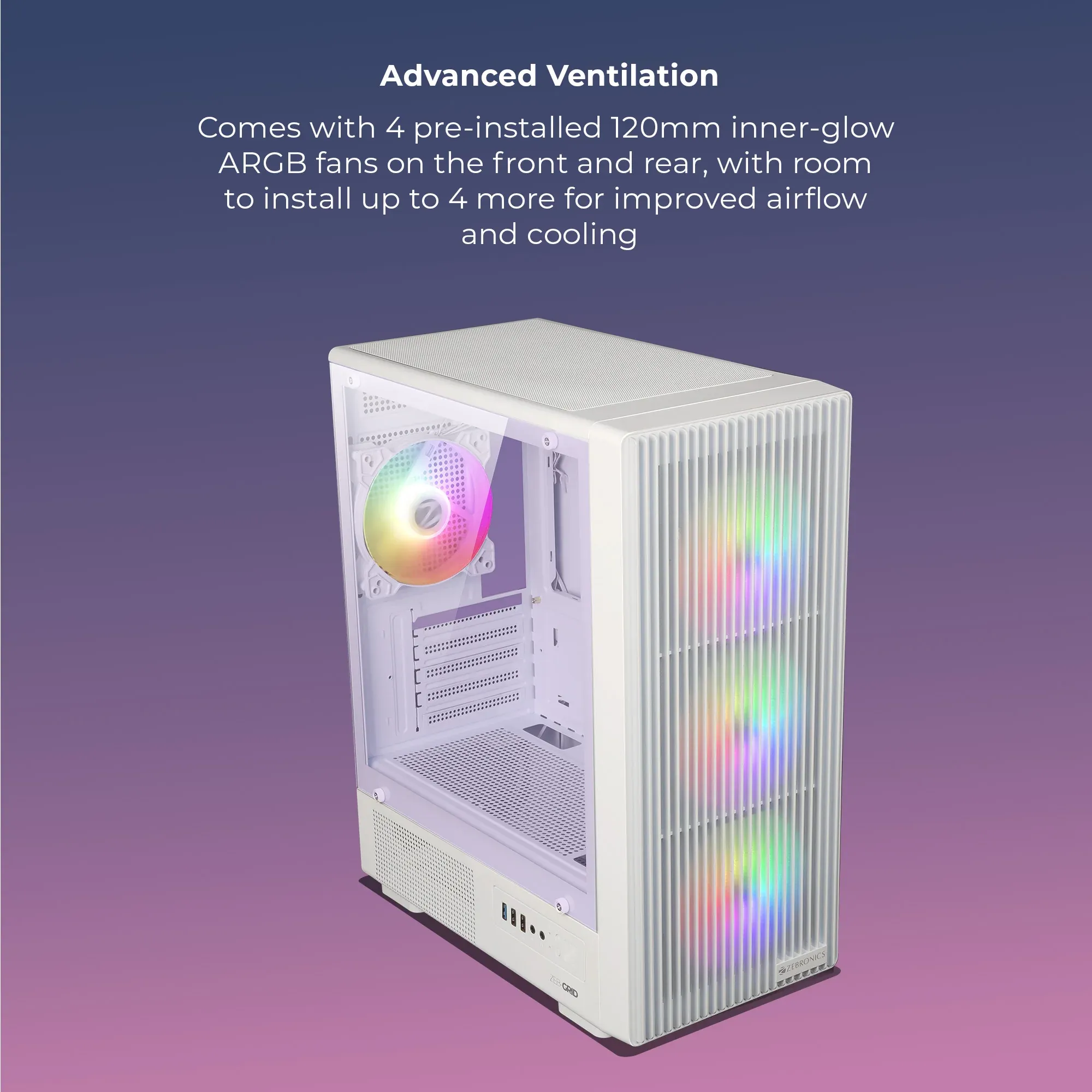 ZEBRONICS Zeb Grid mATX Cabinet overview 2