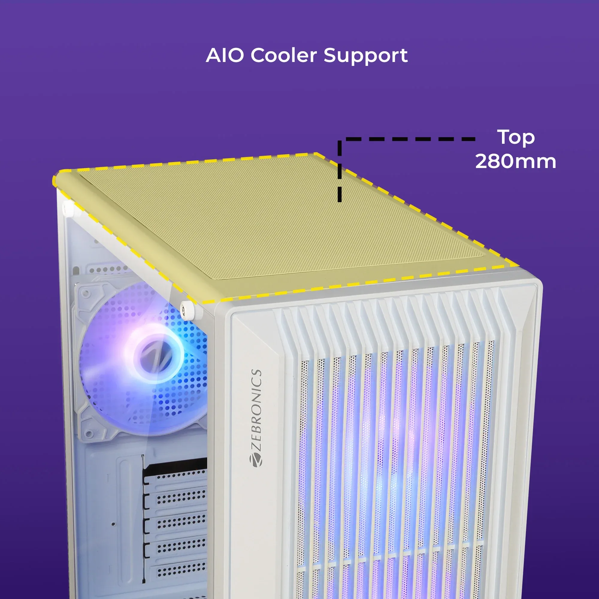 ZEBRONICS Zeb Icer mATX Cabinet (White) overview 5