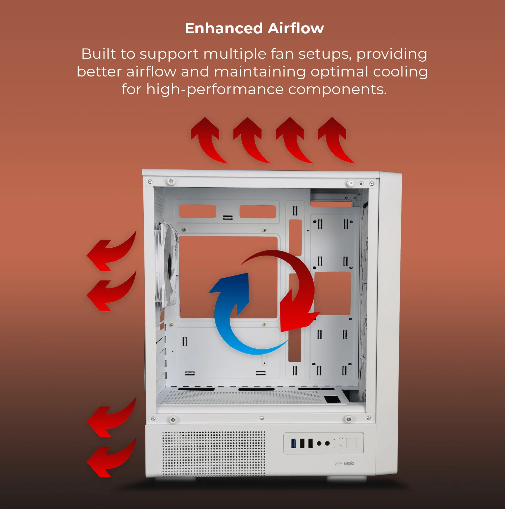 ZEBRONICS Zeb Nexo Mini Tower Cabinet (White) overview 6