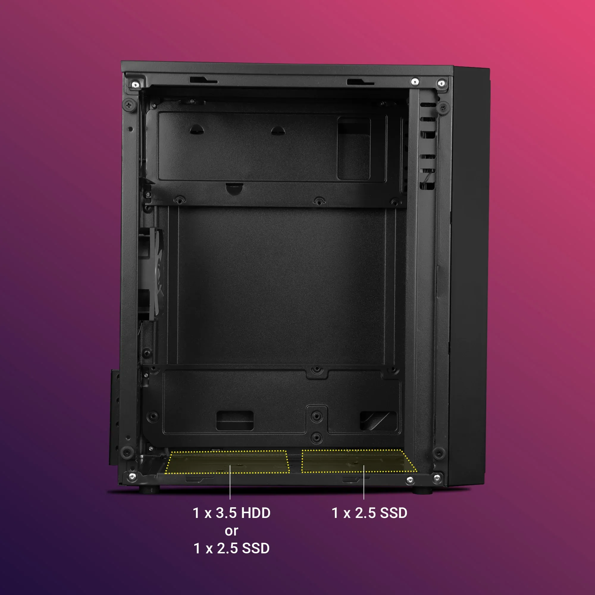 ZEBRONICS Zeb-Hail Mid-Tower Premium Gaming Cabinet-Black overview 4