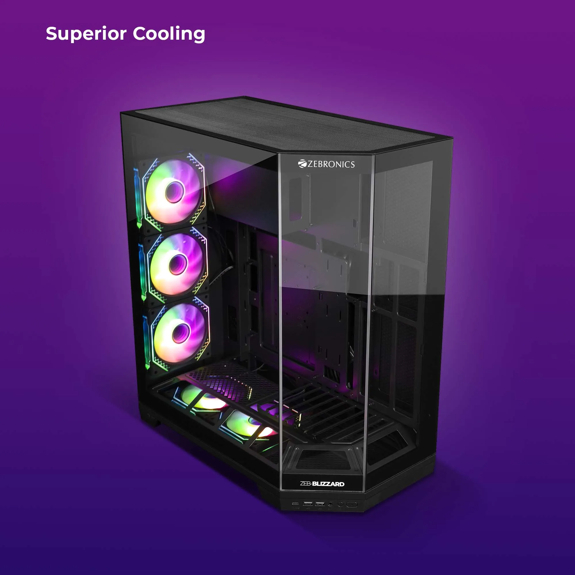 Zebronics Blizzard Mid Tower Cabinet (Black) overview 1