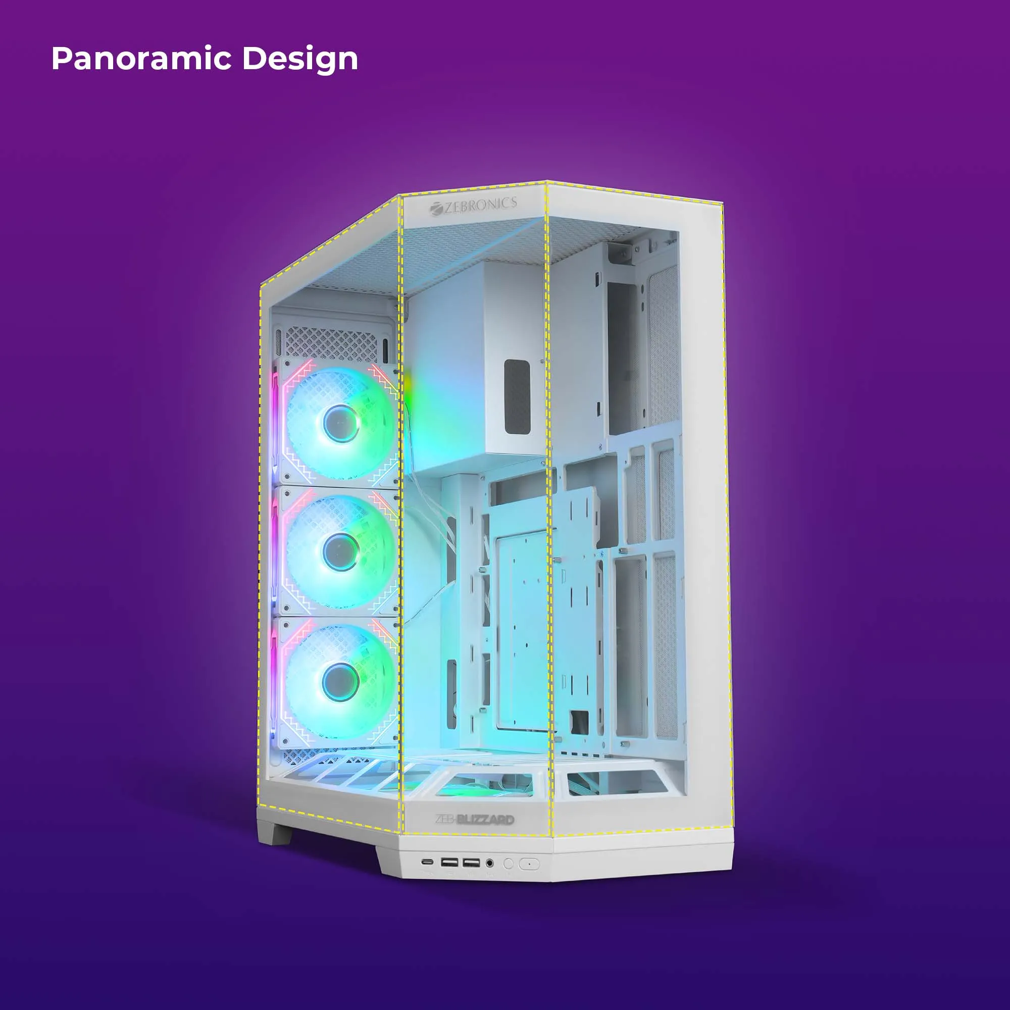 Zebronics Blizzard Mid Tower Cabinet (White) overview 2