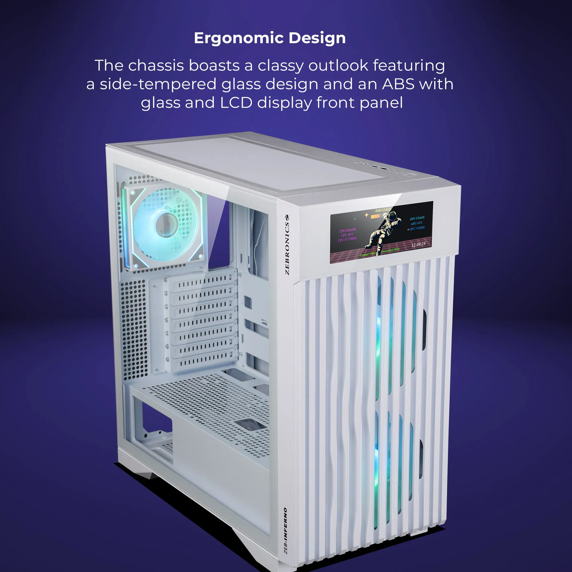 Zebronics Inferno Mini Tower Cabinet (White) overview 4