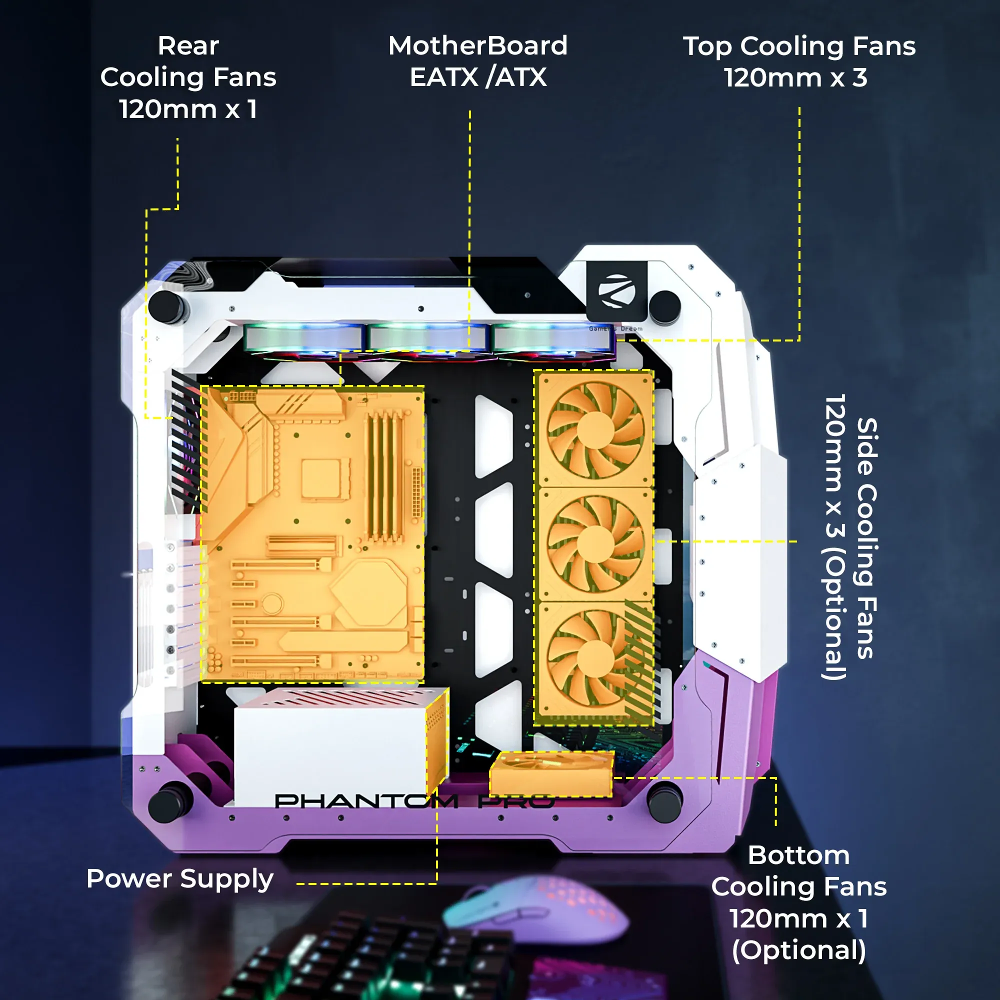 Zebronics Phantom Pro Full Tower Cabinet overview 3