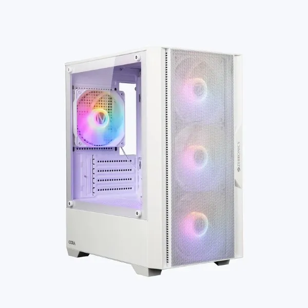 Zebronics ZEB-CORA Mid-Tower Gaming Cabinet White