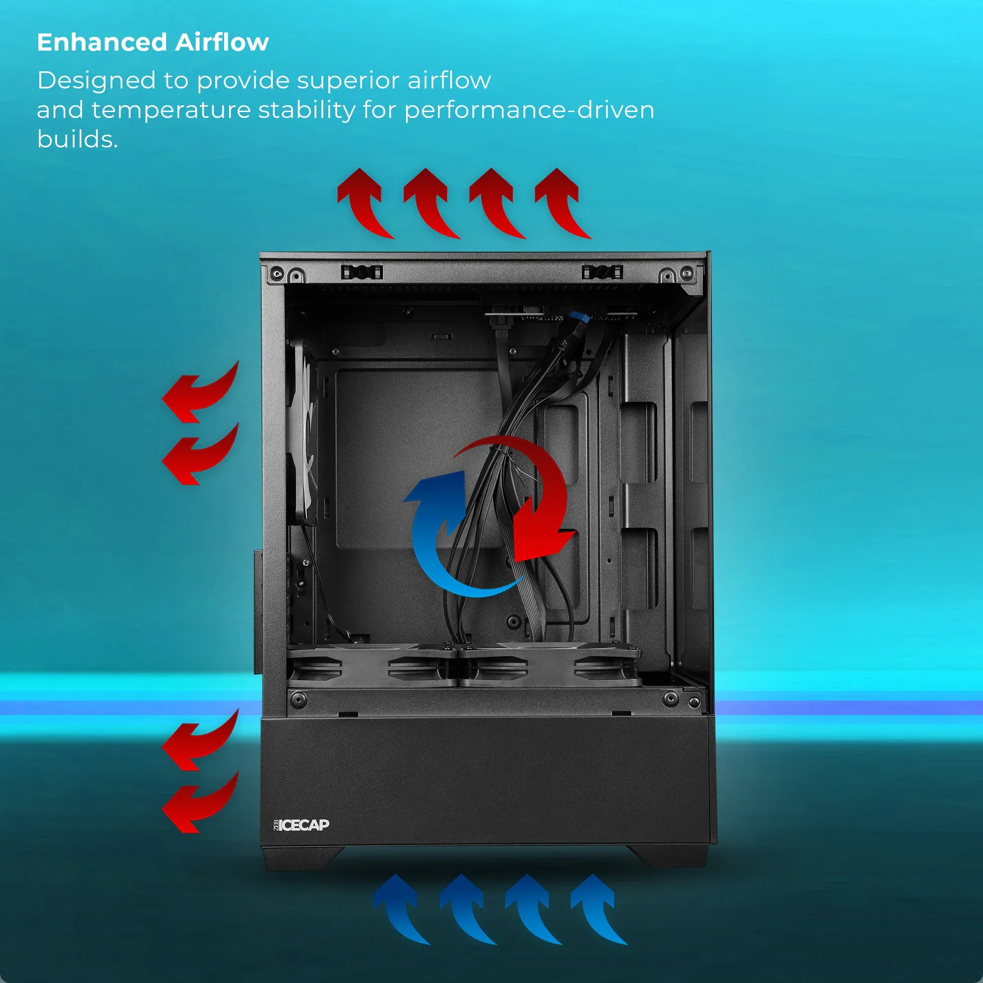 Zebronics ZEB-ICECAP ARGB Mid-Tower Gaming Cabinet Black overview 4