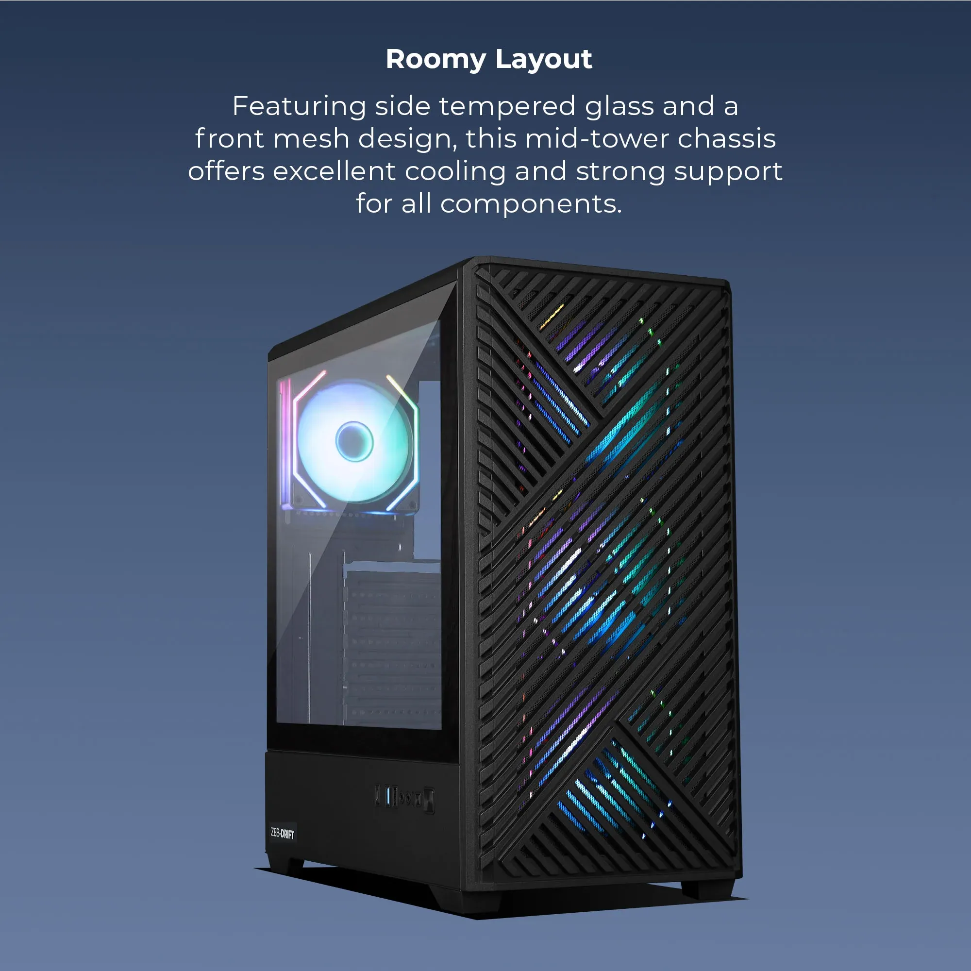 Zebronics Zeb Drift Premium Gaming Cabinet overview 1