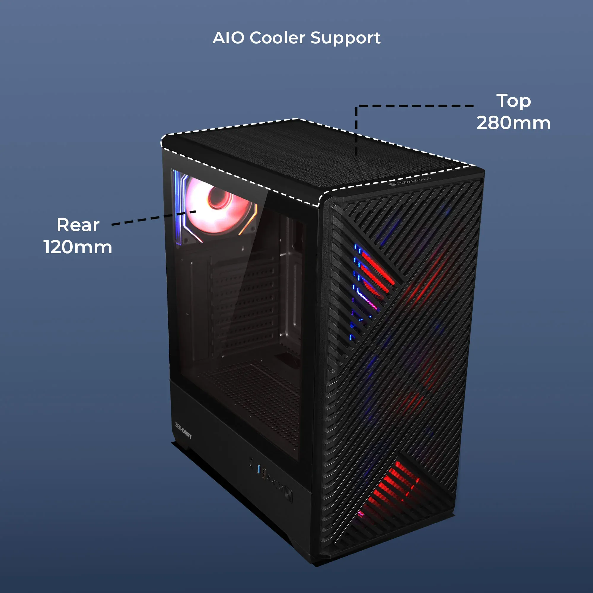 Zebronics Zeb Drift Premium Gaming Cabinet overview 3