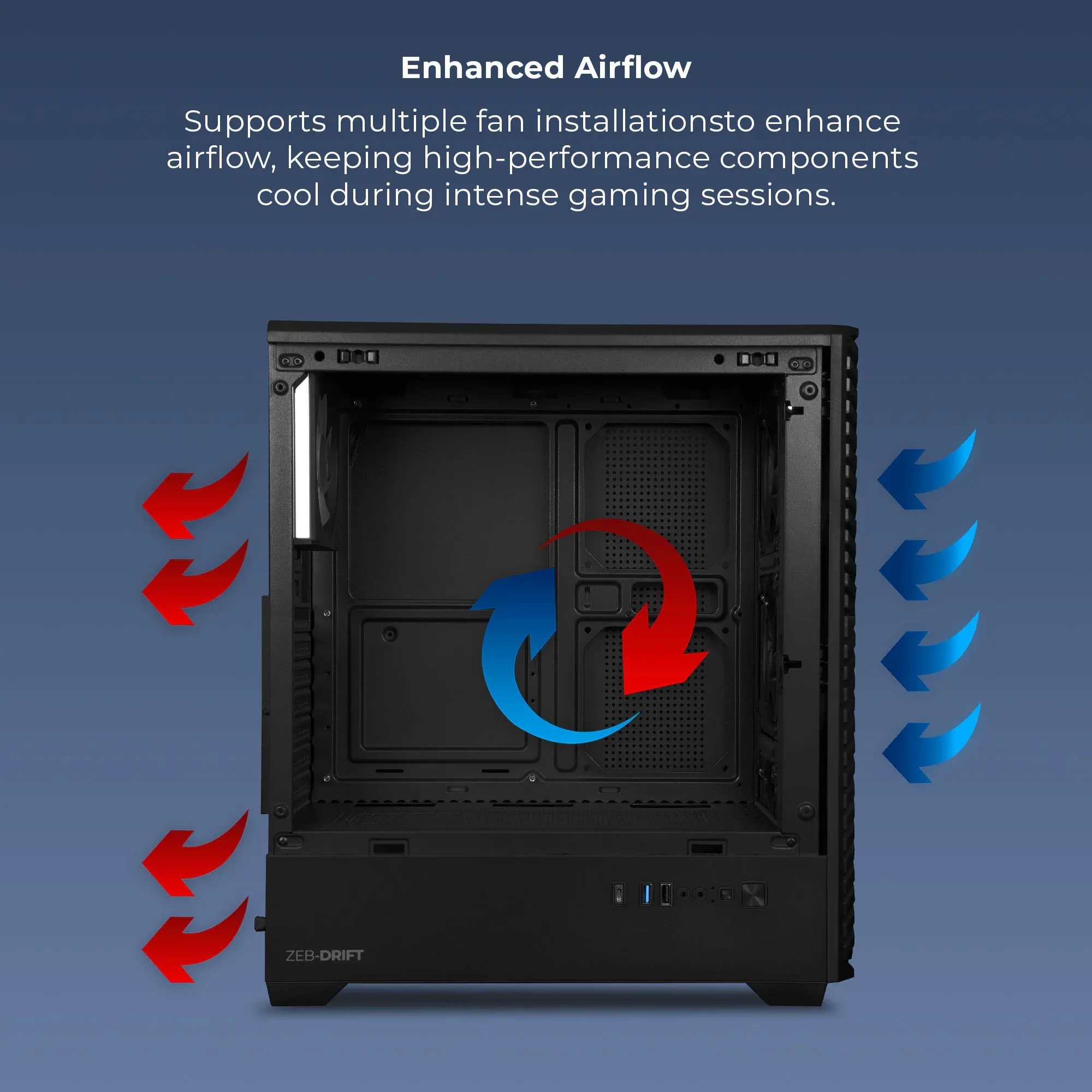 Zebronics Zeb Drift Premium Gaming Cabinet overview 4