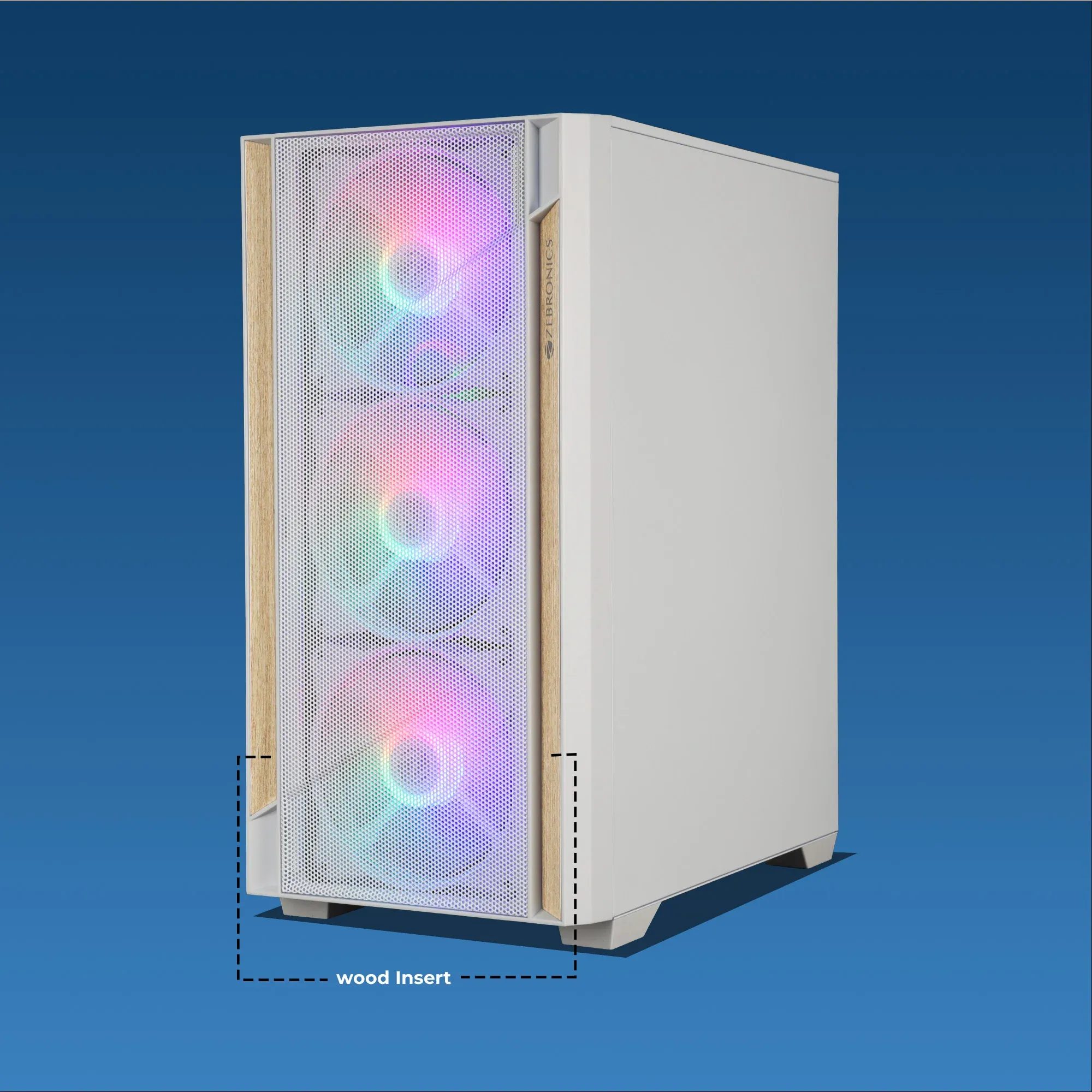 Zebronics Zeb Ember Gaming Cabinet (White) overview 5