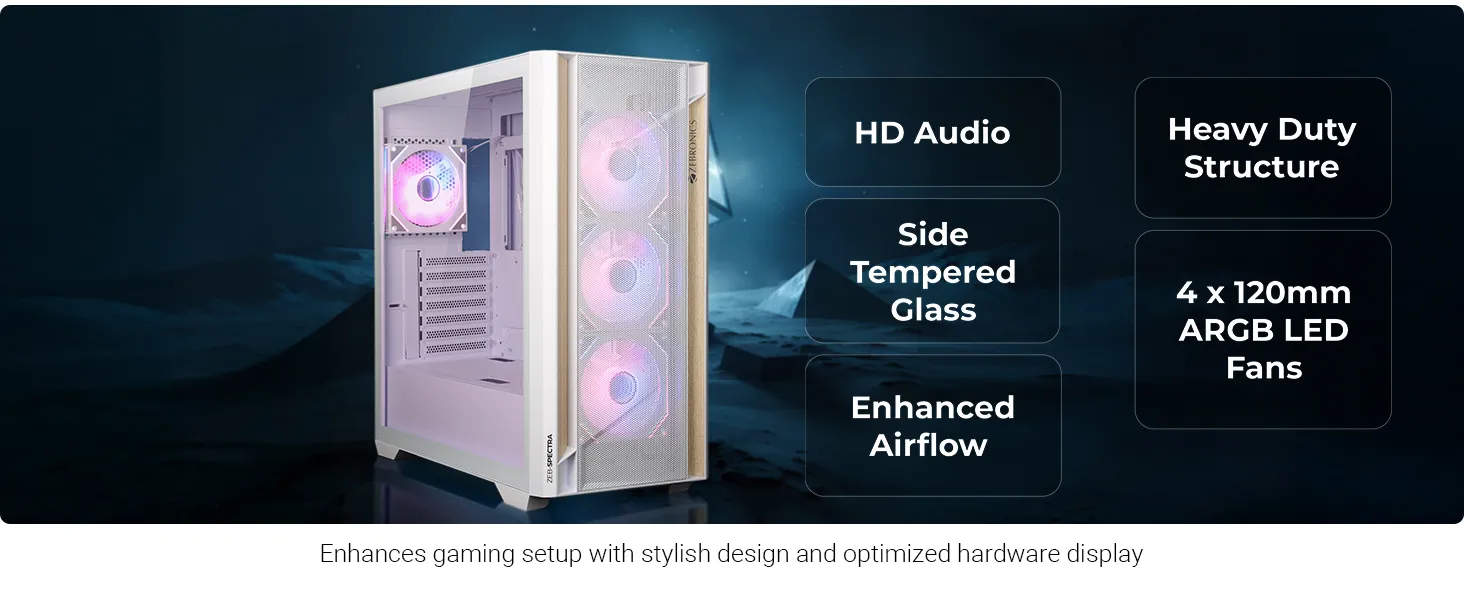 Zebronics Zeb Spectra Premium Gaming Cabinet Black overview 3